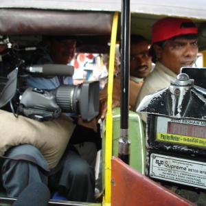 Impromptu shots in Hyderabad India in sidebyside rickshaws