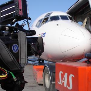 Shooting on the tarmac at Stockholm, Sweden airport.