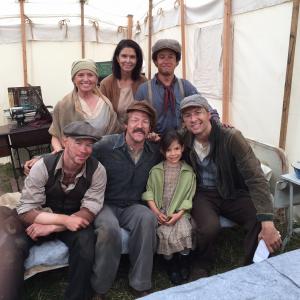 On the set of In Dubious Battle (2015) pictured: Alex Morf, David Sullivan, Lola Sultan, Zach Braff, Elizabeth Brewster, Mickie Banjas