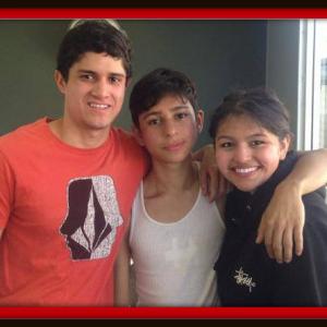 Daniel Rovira with fellow Actors Nelson E Santiago and Yvonne Cuevas on set for the short film Imagination of Young