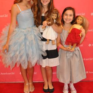 At American Girl Premiere of Grace Stirs Up Success with actress Caitlin Carmichael and sister, actress Pilot Saraceno.