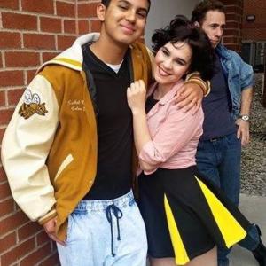 Katie Pavao on the set of Providence (2016), with onset boyfriend, Elias Jo'el.