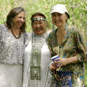 Susan Stark Christianson (left) with some of the grandmothers she interviewed from the Sakha Republic.