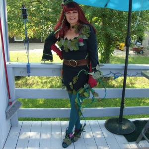 Cosplay selfdesign inspired by the Poison Ivy character in DC Comics
