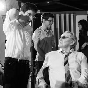 Helmut Berger and Alexander Tuschinski on the set of Timeless