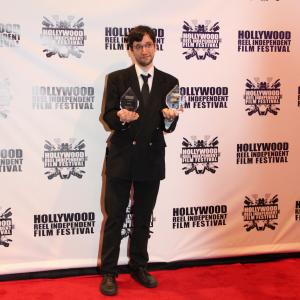 Alexander Tuschinski on the red carpet at Hollywood Reel Independent Film Festival 2015 The festival awarded BreakUp as Best International Film and for Best Editing