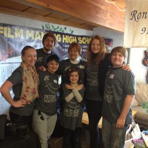 Fiona Hodgson with her high school counselor and school mates who volunteered at PetDance and supported Fionas film