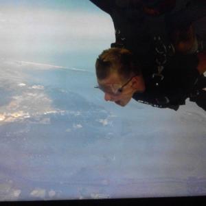 Jake thee extreme 12,000 ft Skydiving during off time in Southport NC USA over the Atlantic Ocean