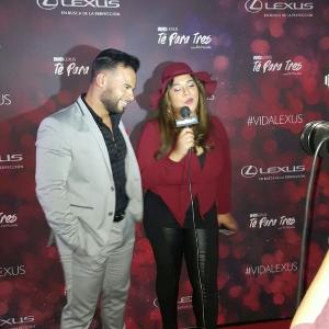 Edwin Lee Guzman being interviewed at the Lexus Motors Viva Lexus event in New York CIty