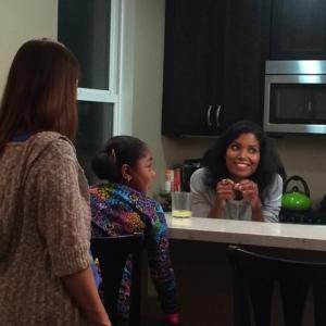 Denise Boutte and Jessica Mikayla Adams on set of Touched the Movie