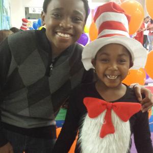 Curtis Harris wHunted Hathaways and Jessica Mikayla Adams at Read Across America  CUSD