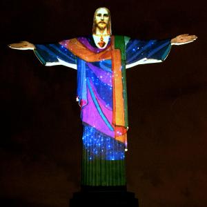 Art lighting of Christ, The Redeemer, in Rio de Janeiro. www.gasparedicaro.com