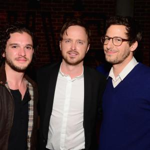 Aaron Paul, Andy Samberg and Kit Harington at event of 7 Days in Hell (2015)