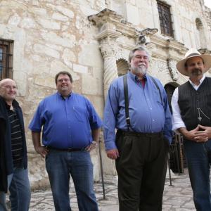 With Phil Collins Stephen Hardin and Brice Winders at the Alamo