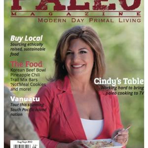 Cindy on the cover of Paleo Magazine August 2012