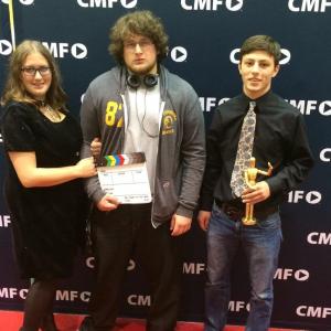Campus Movie Festival red carpet event at University of North Carolina Pembroke Cole David Murray with best Actor Award in Tantibus 2014