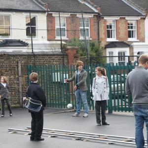 Blocking on the set of The Boy With A Camera For A Face