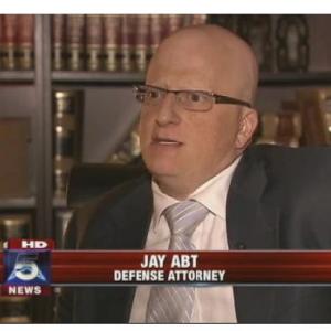 Jay Abt, Legal Analyst being interviewed at his law firm www.abtlaw.com by the Channel 5 News for a high profile Case.