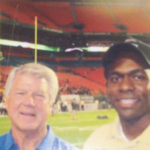 NFL Legendary Head Coach Jimmy Johnson and Milton J. Jones 1996 Former Wide Receiver Free Agent of Dallas Cowboys Training camp.