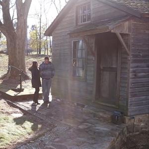 Outside on our first day of filming our first scene for, From The End Into The Beginning (2015). It was very cold but I love this picture! The way the light was shining down I will never forget it.