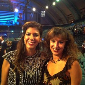 Dena Blizzard, former Miss New Jersey and co-host of the Miss America pageant, with Laura Madsen - at Miss America 2014