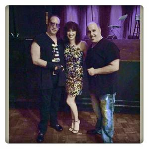 Comedian Andrew Dice Clay with Laura Madsen and comedian Michael Wheels Parise