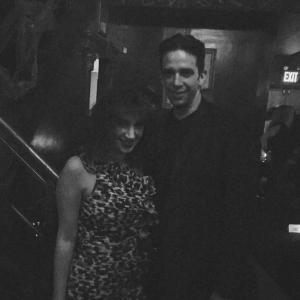 Laura Madsen with Tony Award nominated actor singer Nick Cordero at The Cutting Room in NYC