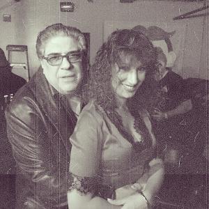 Actor Vincent Pastore of The Sopranos with Laura Madsen back stage at The Wonder Bar in Asbury Park, New Jersey