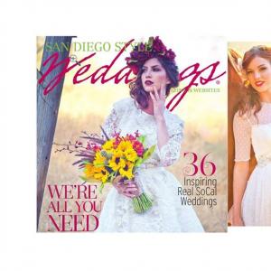 Betty Long headpieces on the cover and editorial of San Diego Style Weddings magazine. Betty Long, owner and designer for What A Betty. Designer of couture headpieces for celebrities, red carpet, runway, and bridal. www.whatabetty.com