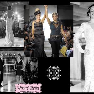 Betty Long (What A Betty) head piece and belt designer for Aroos bridal runway show. www.whatabetty.com