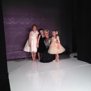 Headpiece designer Betty Long What A Betty2015 runway show On runway with a few of her little models  Betty designed bridal flower girl head pieces and belts for Isabella couture dresses wwwwhatabettycom