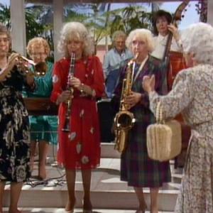 Still of Estelle Getty and The Dixie Belles in The Golden Girls 1985
