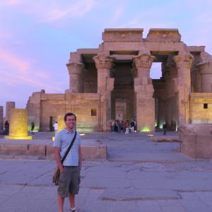 This is a picture of me outside a temple in Egypt