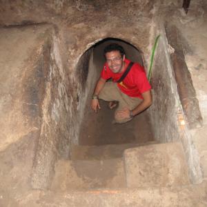 This is a picture of me in one of the Cuchi tunnels in Vietnam