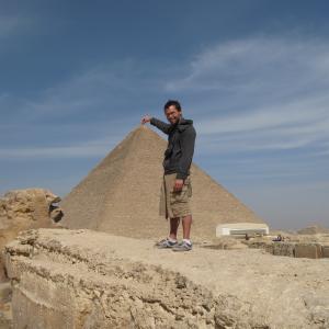 This is a picture of in front of one of the pyramids