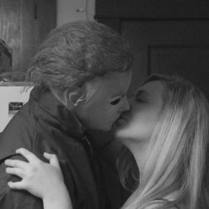 on the set recreating the Halloween kiss