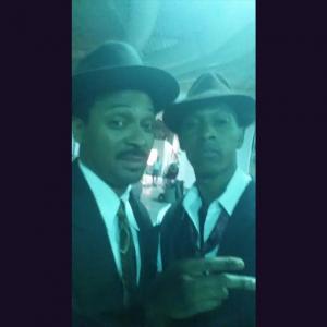 Marcus Jenkins Mike Epps on set of Bessie