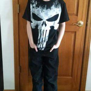 Full body shot wearing his Punisher Tshirt for our friend Mike Zeck!