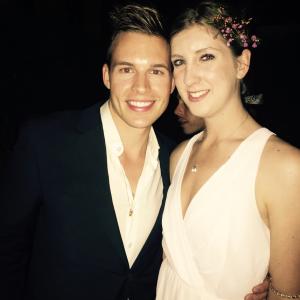 Audrey Hendricks and Joey Thieme attend the 58th Annual Grammy Awards