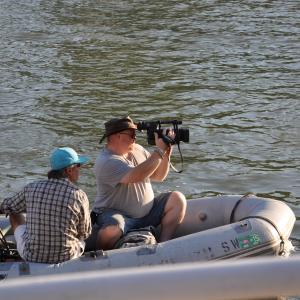filming ON the river. Camera boat.
