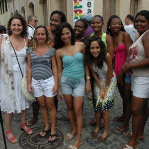 During shooting at Festa da Boa Morte, with young women from Coletivo de Mulheres do Calafate, Cachoeira, Bahia