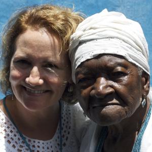 Mother/Mãe Filhinha de Iemanjá-Ogunté and I during final shoot for Yemanjá, Cachoeira, Bahia, Brazil, February 2013