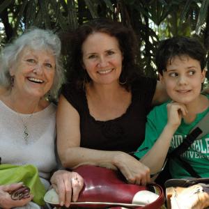 Associate Director/Editor Donna Read, Donna Roberts and Gabriel Roberts-Peres, São Paulo, Brazil (2012) following principal photography on Yemanjá
