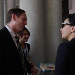 Liu JiaLing (Carina Lau) with Darren Grosvenor in Tianjin.