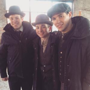 (From r. to l.) Frank DiNovi, Julian Mazzola, and Mitch Holson in between takes on the set of The Making Of The Mob: NY on AMC