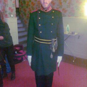 Me as a Russian honorary guard behind the scenes in the Swedish film 