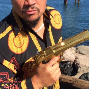 CRISPIN ALAPAG AKA MARCO CHAVEZ GOES BIG TIME IN HOLLYWOOD FLORIDA W HIS GOLD PLATED DESERT EAGLE