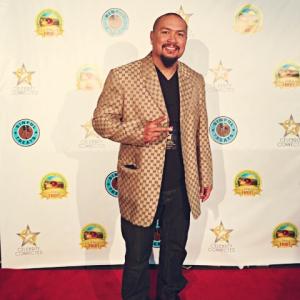 Actor Crispin Alapag at the 2015 Oscar Awards RED CARPET gifting suite at Club Nokia Theater hosted by Celebrity Connected wearing GUCCI