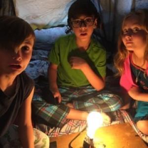 Camping out on set of ouija exorcism. With Tony Harutyunyan and walker mintz