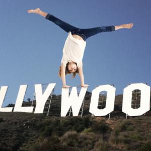 Just Julia Rae doing a cartwheel over the Hollywood sign No big deal